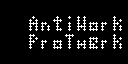 Two-line rotating AntiWorkProTwerk logo from the original R3 renderer pixel trace. Stock UI and caption are omitted.